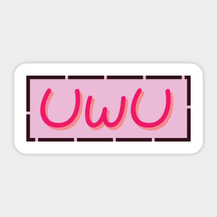 UwU pink bg borders Sticker